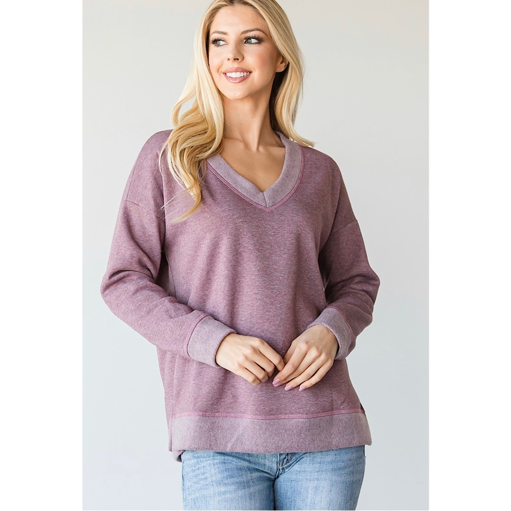 Purple Vneck Fleece